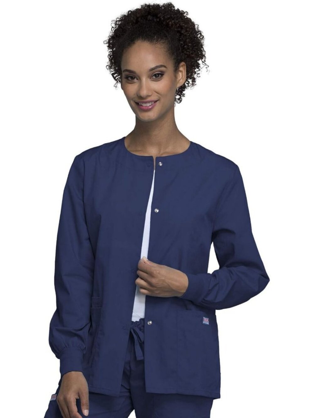 Warm-Up Scrubs Jacket for Women | Snap Front, 3 Pockets, Easy Care, Cozy Fit